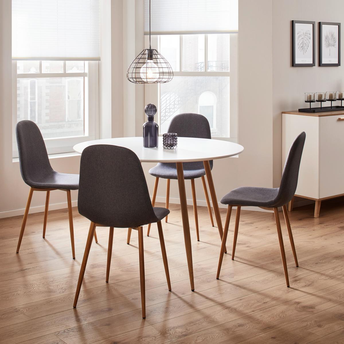 Jedilna Miza John, Bela, Ø 110 Cm - barve hrasta/bela, Moderno, kovina/les (110/76cm) - Bessagi Home