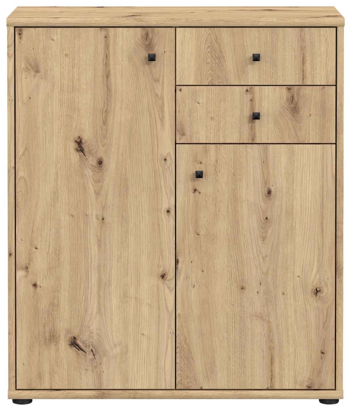 Komoda Tempara 2, Barva Hrasta - hrast artisan, Design, leseni material (73,7/85,5/34,8cm)