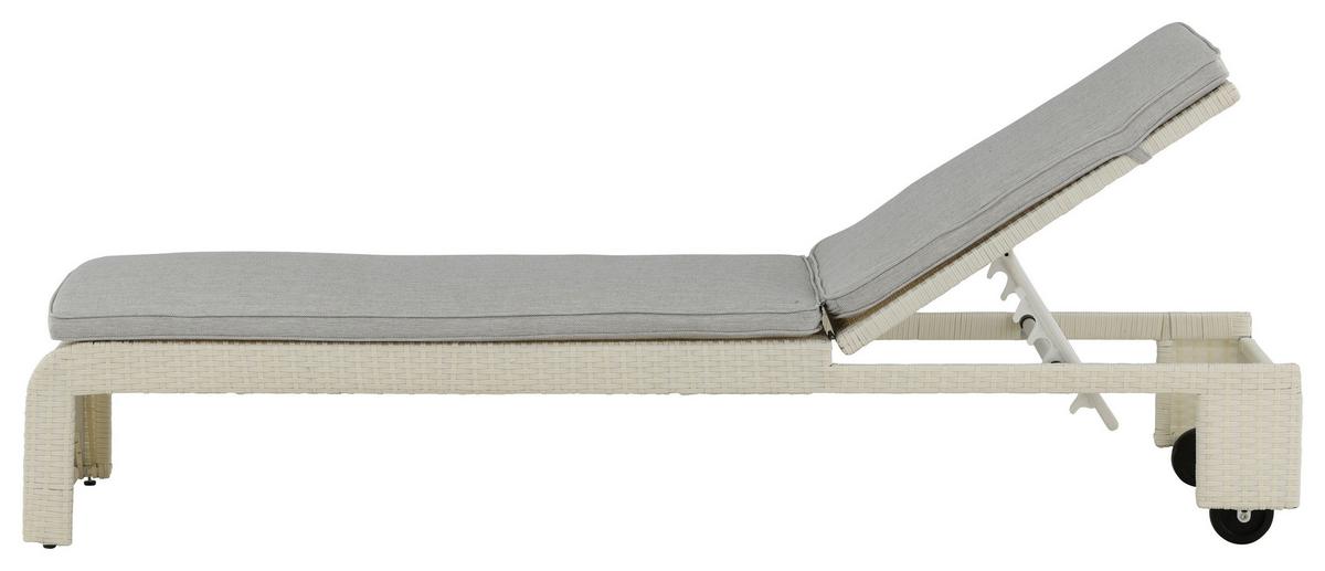 Sonnenliege London ca. 60x32x196 cm Weiß - Weiß, KONVENTIONELL, Kunststoff (60/32/196cm) - Gardenson