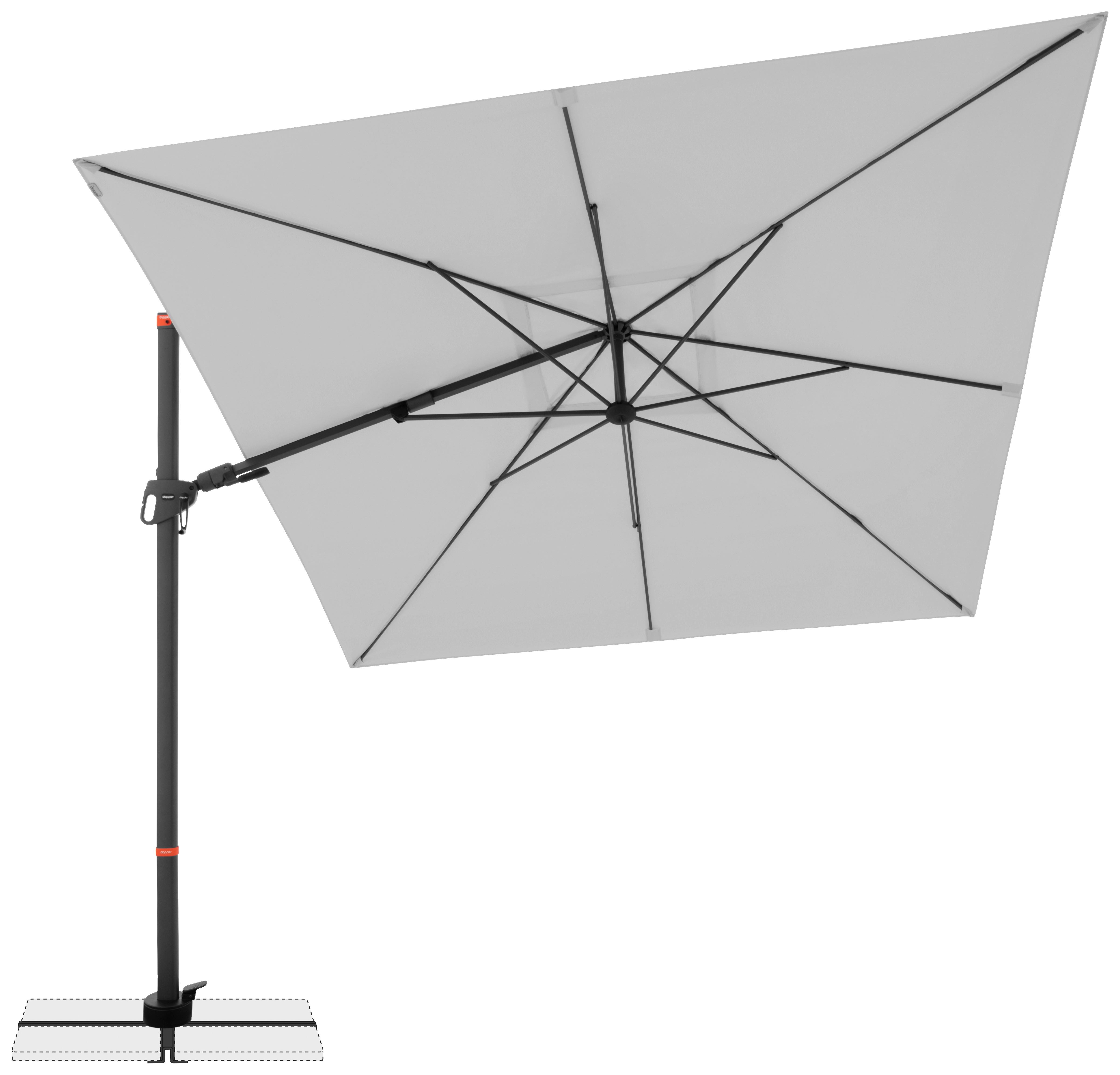 Ampelschirm Myzone Hellgrau ca. 280x280cm - Anthrazit/Hellgrau, Basics, Textil/Metall (280/280cm) - Doppler