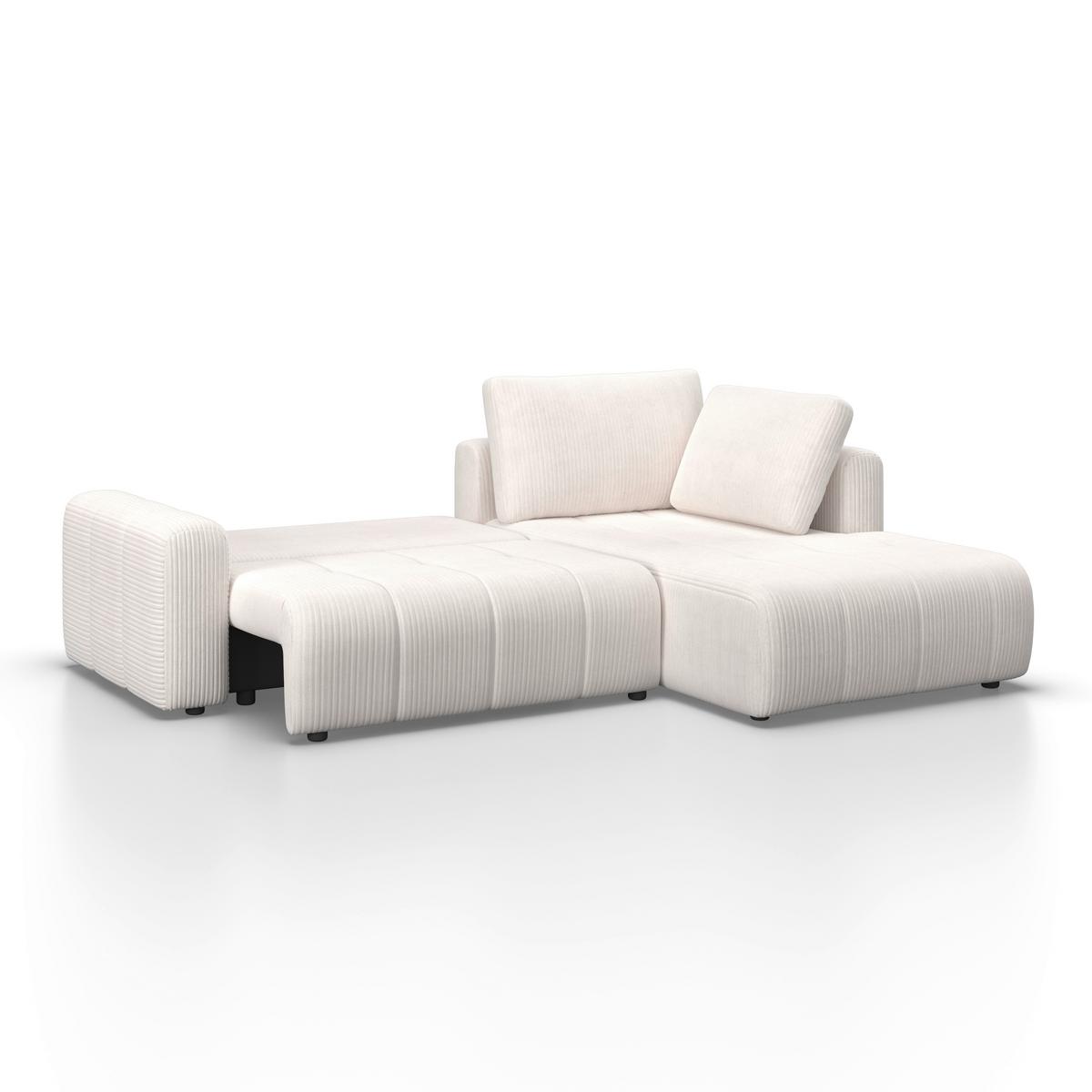 Canapea modulara GIA - alb/gri, Modern, lemn/textil (261/94/197cm) - Bessagi Home
