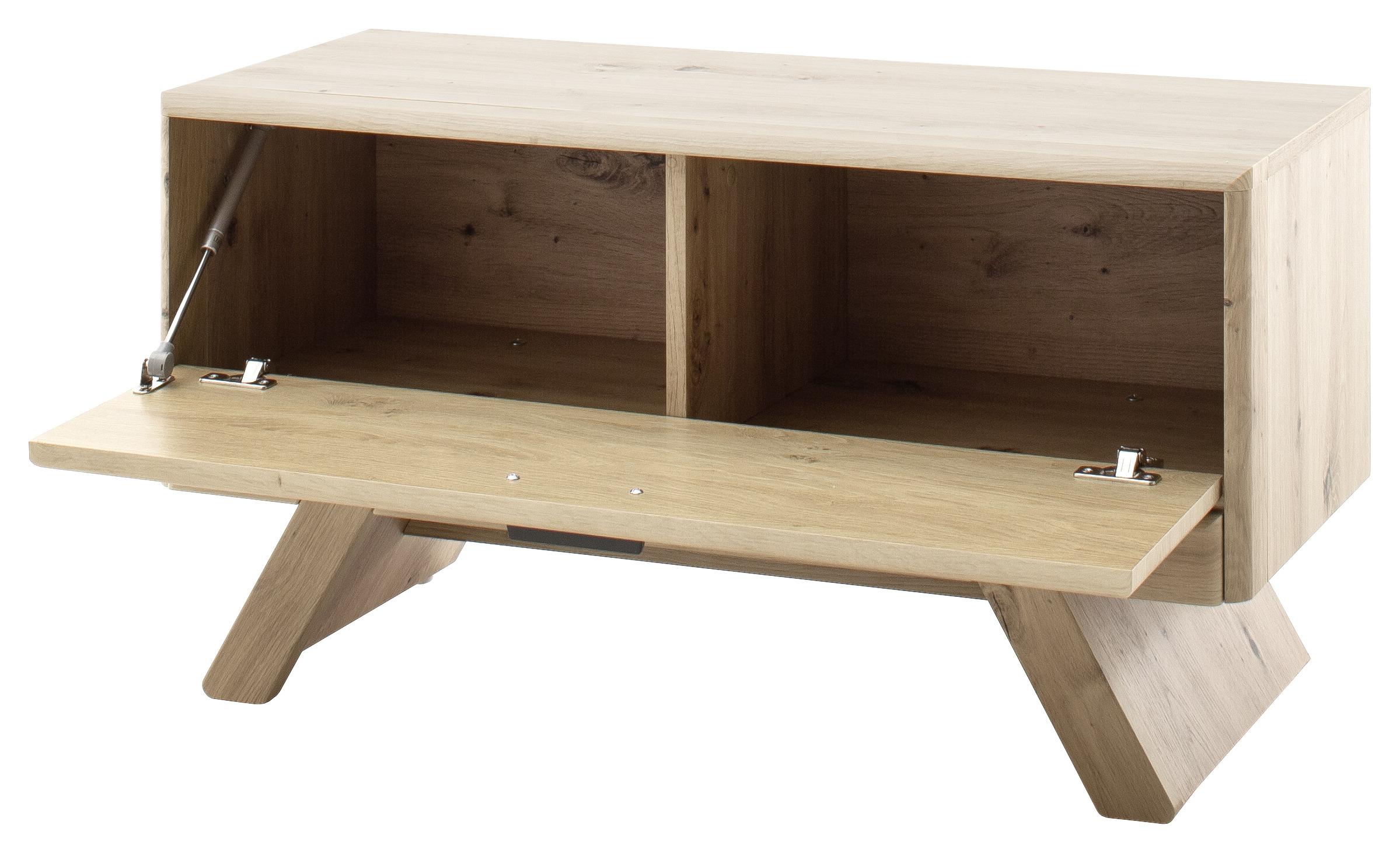 Garderobenbank in Eichefarben - Eichefarben/Anthrazit, Modern, Holzwerkstoff/Metall (89/47/39cm) - Premium Living