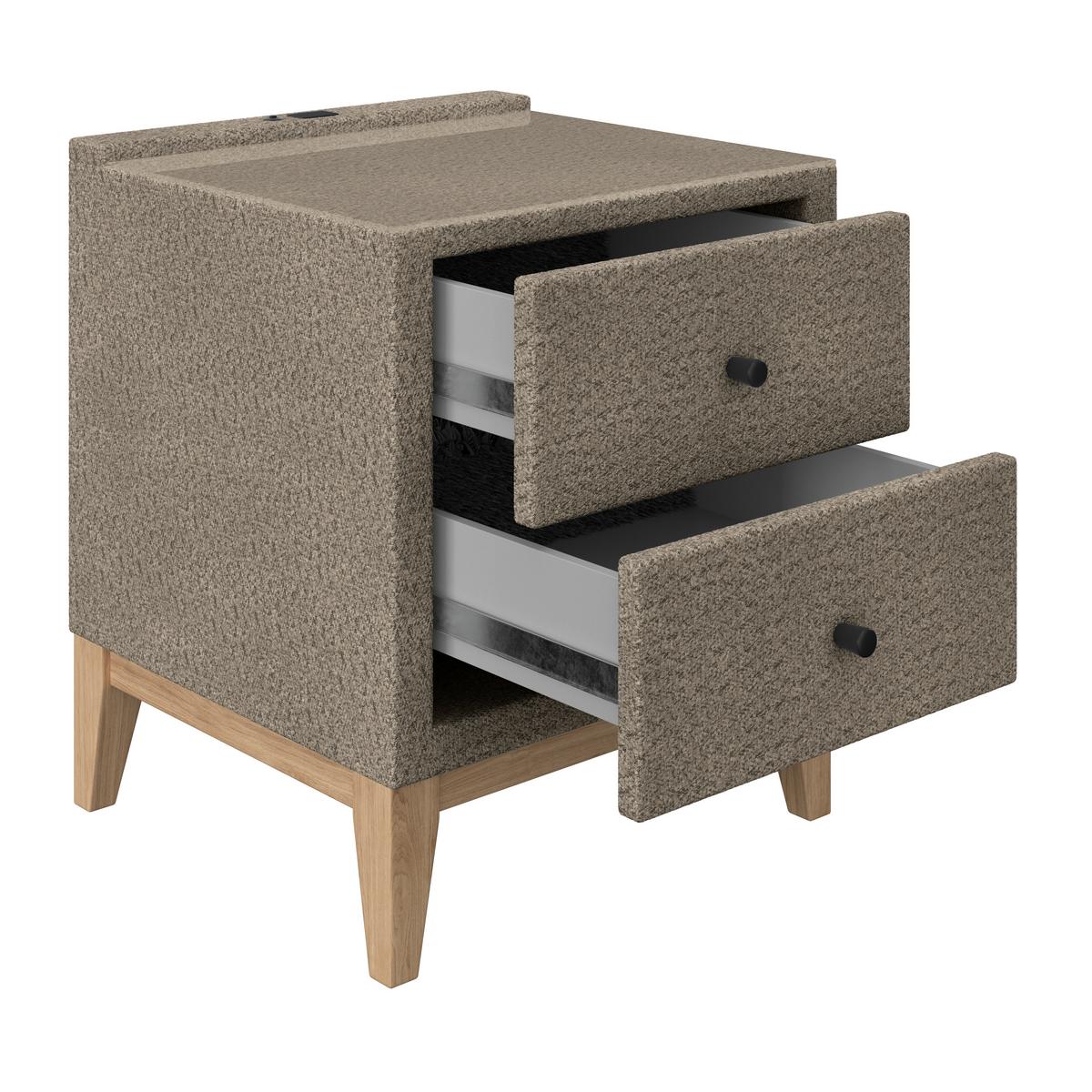 NOPTIERĂ SMILE - taupe, Konventionell, sticlă/lemn (49/58,5/46cm) - Premium Living