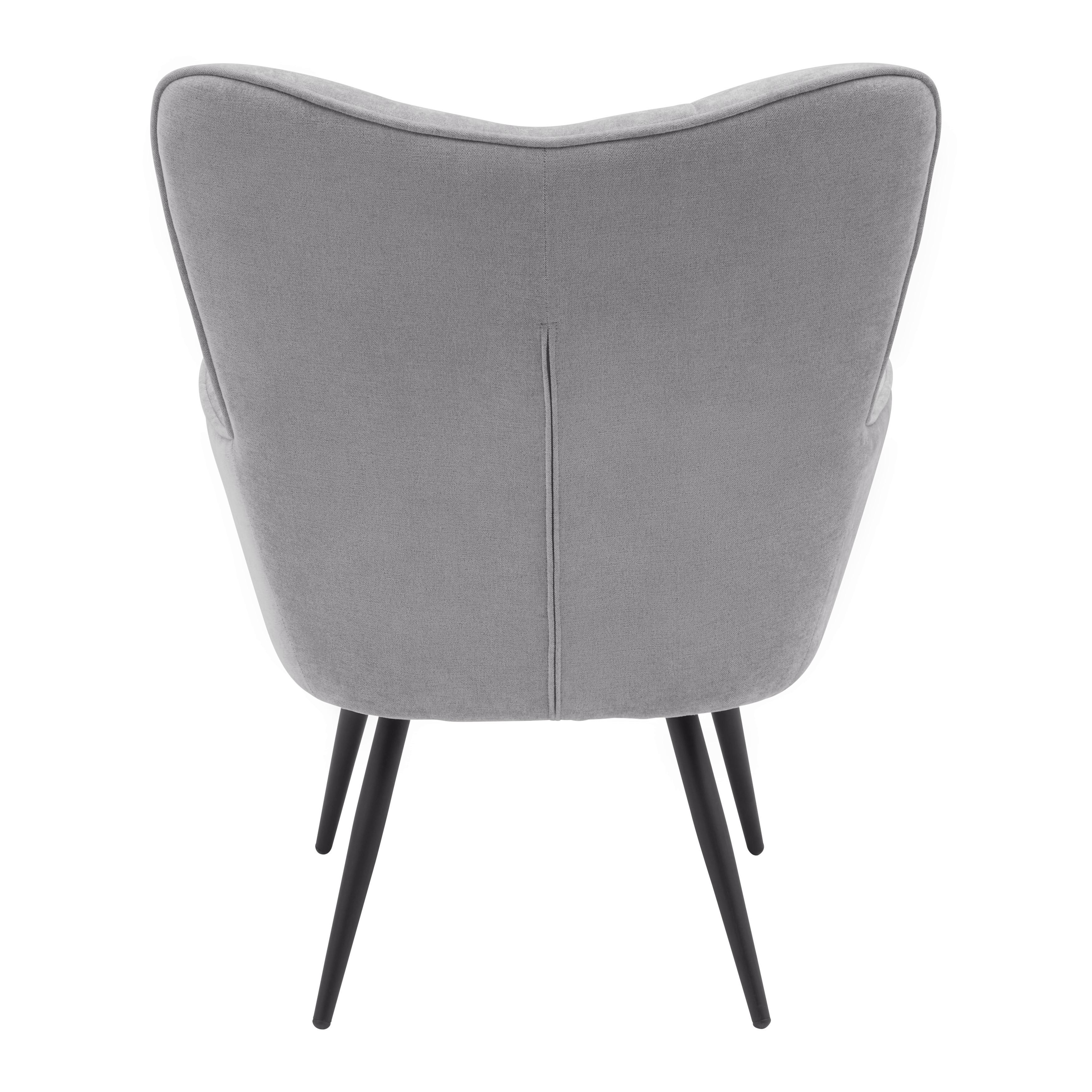 FÅTÖLJ ALEX -BASED- - grå/svart, Modern, metall/textil (68/100/78cm) - Based