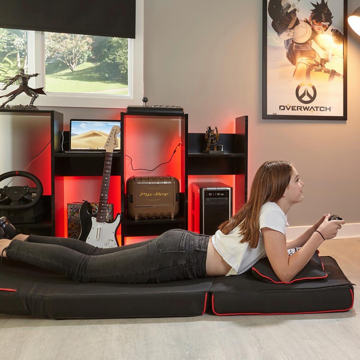 Gamingsessel Chrash ca. 61x81x59 cm Rot/Schwarz - Rot/Schwarz, MODERN, Kunststoff/Textil (61/81/59cm) - X Rocker