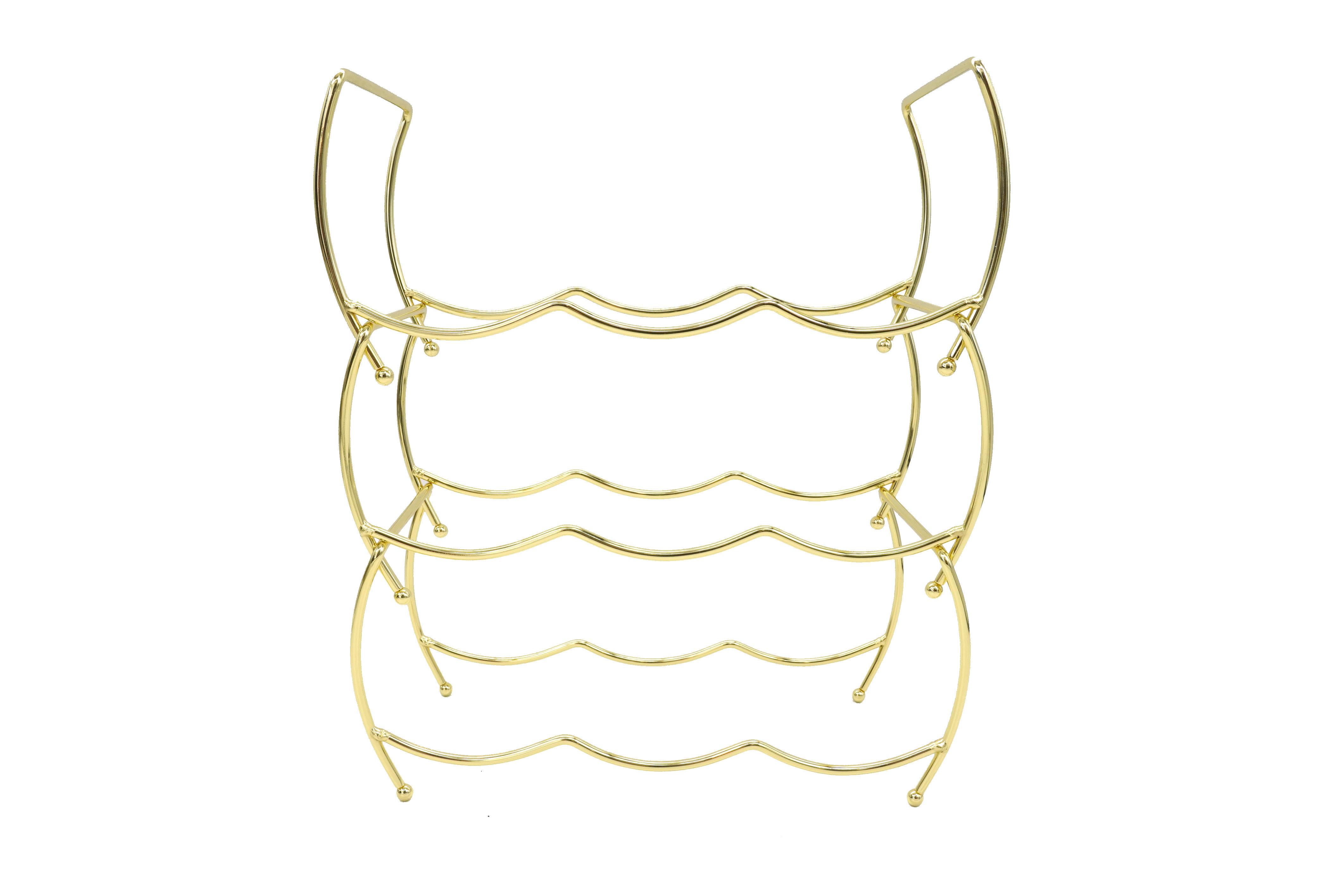 Stojalo Za Vino Giovanni - zlate barve, kovina (32,5/49/14cm) - Modern Living