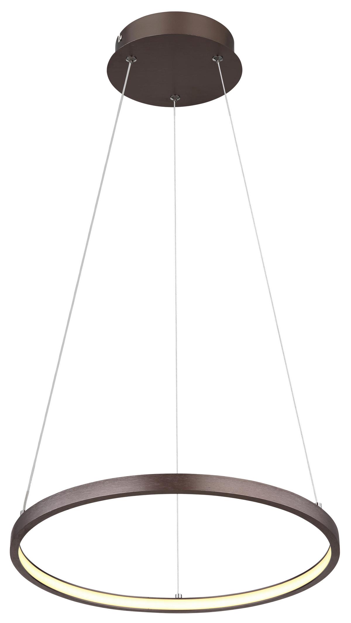 LED-HÄNGELEUCHTE 67192-19BR - Opal/Braun, Design, Kunststoff/Metall (38,5/120cm) - Globo