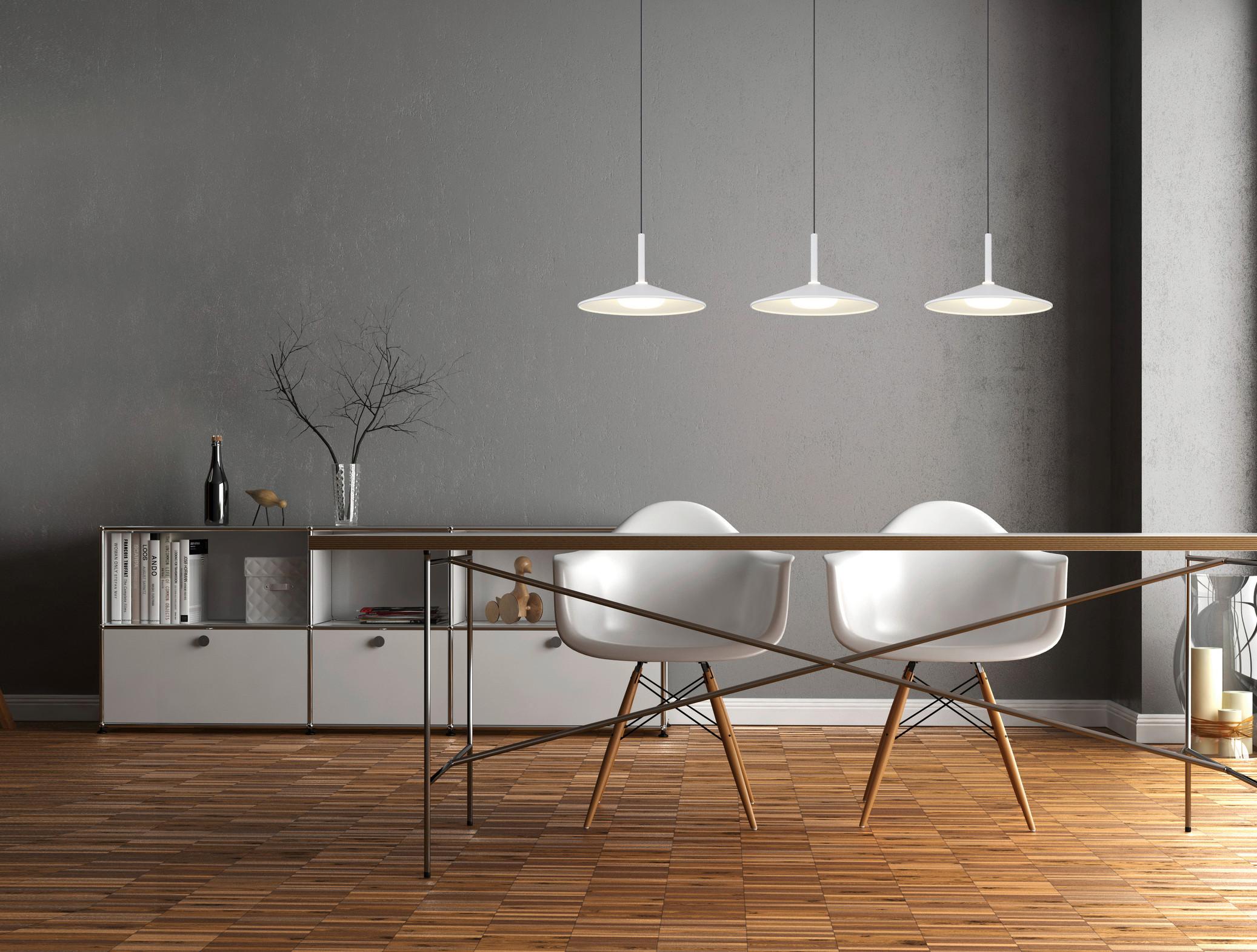 LED-HÄNGELEUCHTE 15635W-3H LAMPONE - Weiss/Transparent, Trend, Kunststoff/Metall (95/25/50-180cm) - Globo