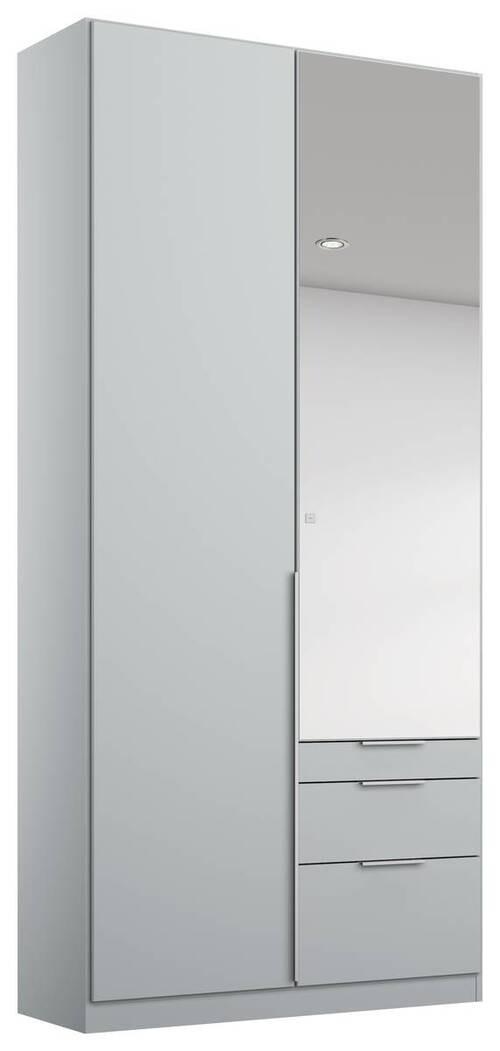 Dulap cu uși rotative ALABAMA - argintiu/gri deschis, Modern, material pe bază de lemn (91/229/54cm)