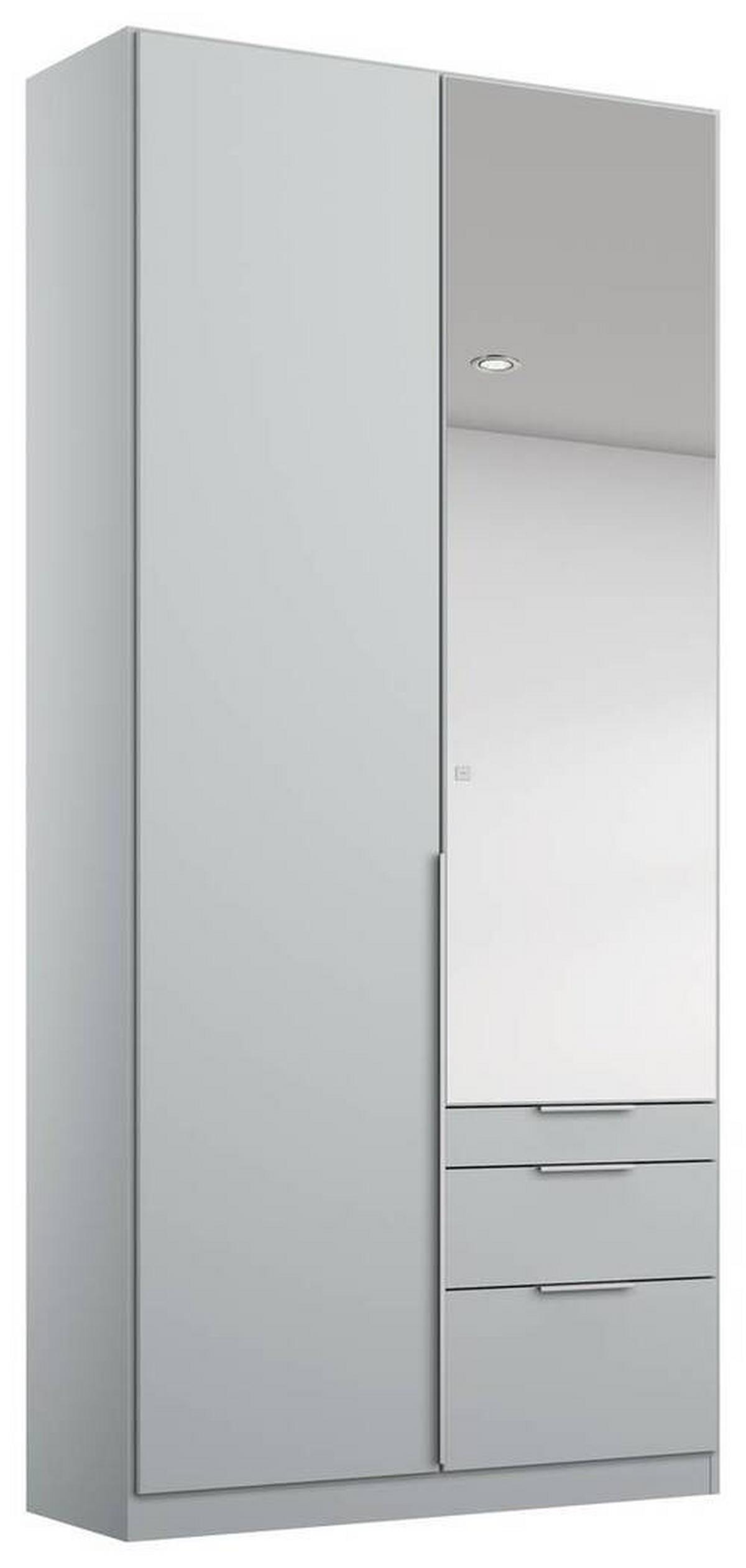 Dulap cu uși rotative ALABAMA - argintiu/gri deschis, Modern, material pe bază de lemn (91/229/54cm)