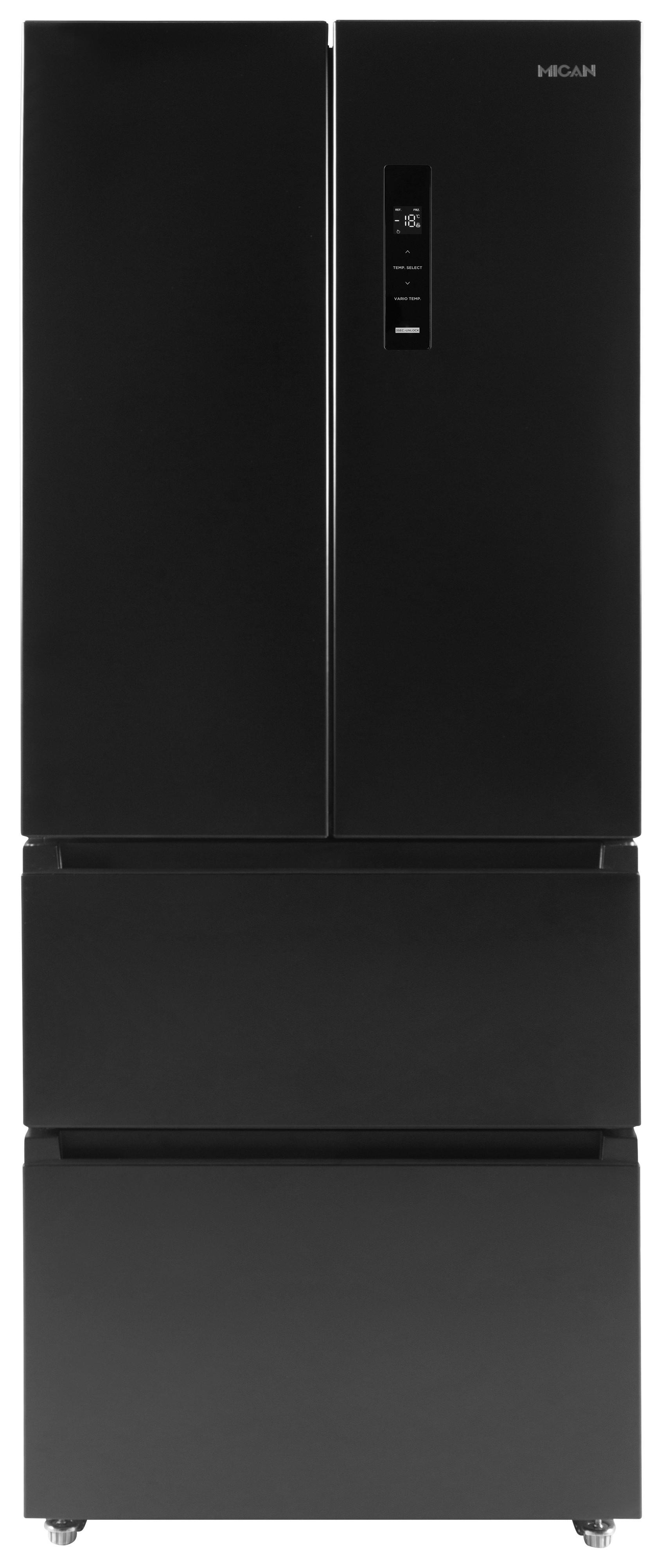 Kühl-Gefrier-Kombination SKMFDFDDID Schwarz - Schwarz, Basics, Glas/Metall (68,6/178/70,3cm) - Mican