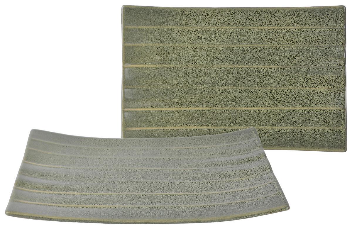 Set Podstavkov Street Banana Leaf, 2-Delni - zelena, Basics, keramika (15/24cm) - Creatable