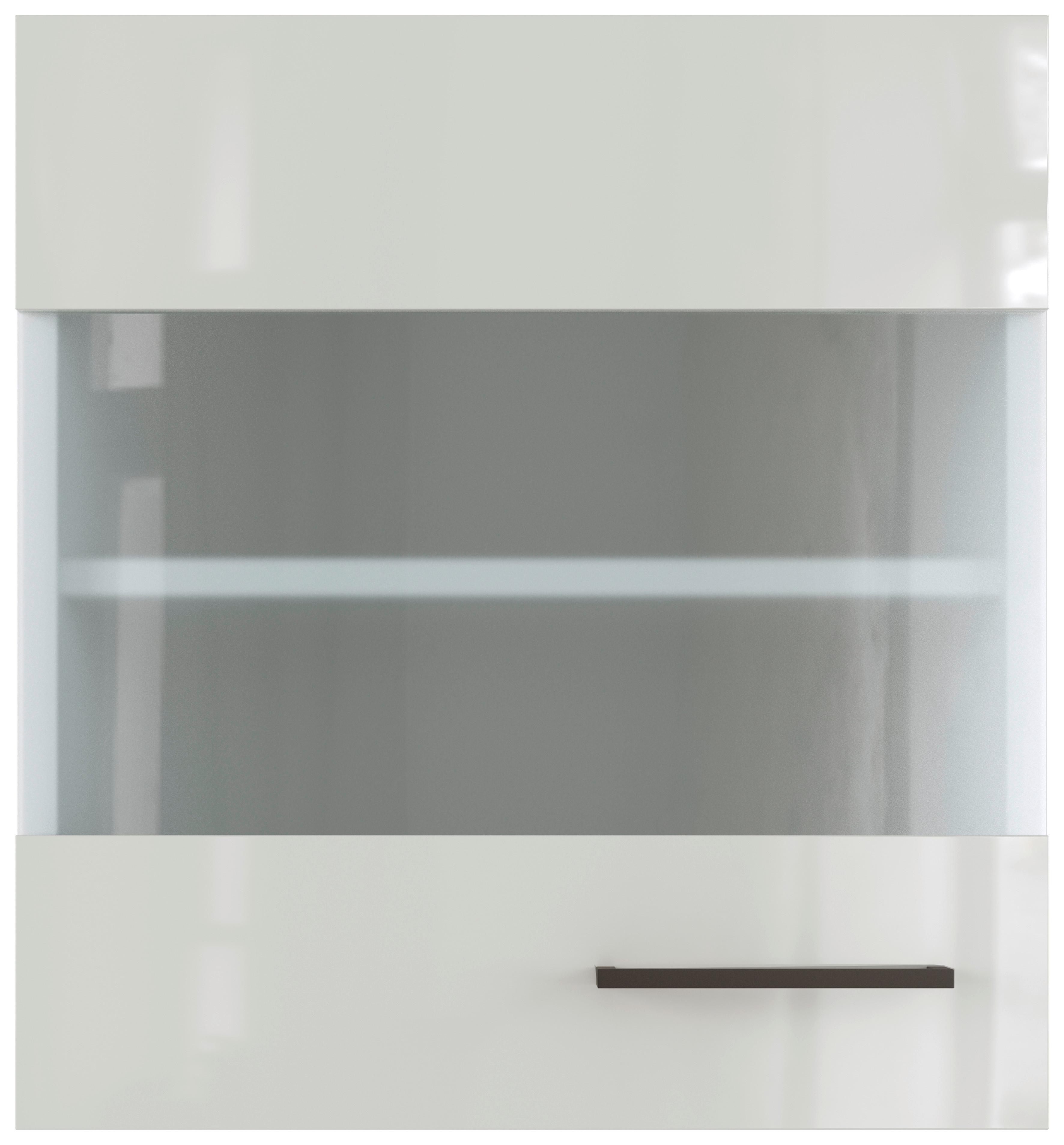 Küchenoberschrank in Lichtgrau glänzend - Schwarz/Grau, MODERN, Holzwerkstoff/Metall (50/54/32cm) - FlexWell