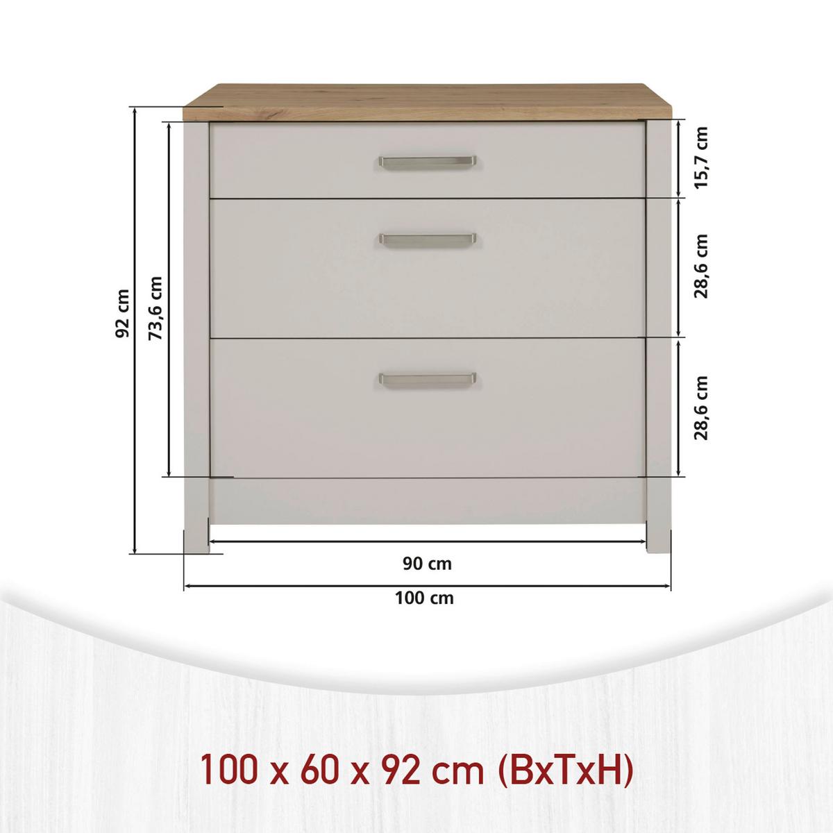 Küchenleerblock Bundle 4 o. Geräte Kaschmir - Kaschmir/Silberfarben, MODERN, Glas/Holzwerkstoff (300cm) - home24