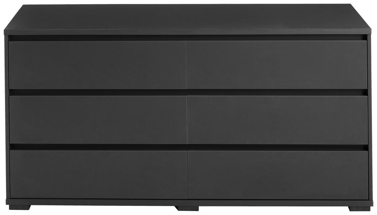 KOMODA SZEROKA LINE - antracytowy, Design, materiał drewnopochodny/tworzywo sztuczne (160/79/48cm) - Carryhome