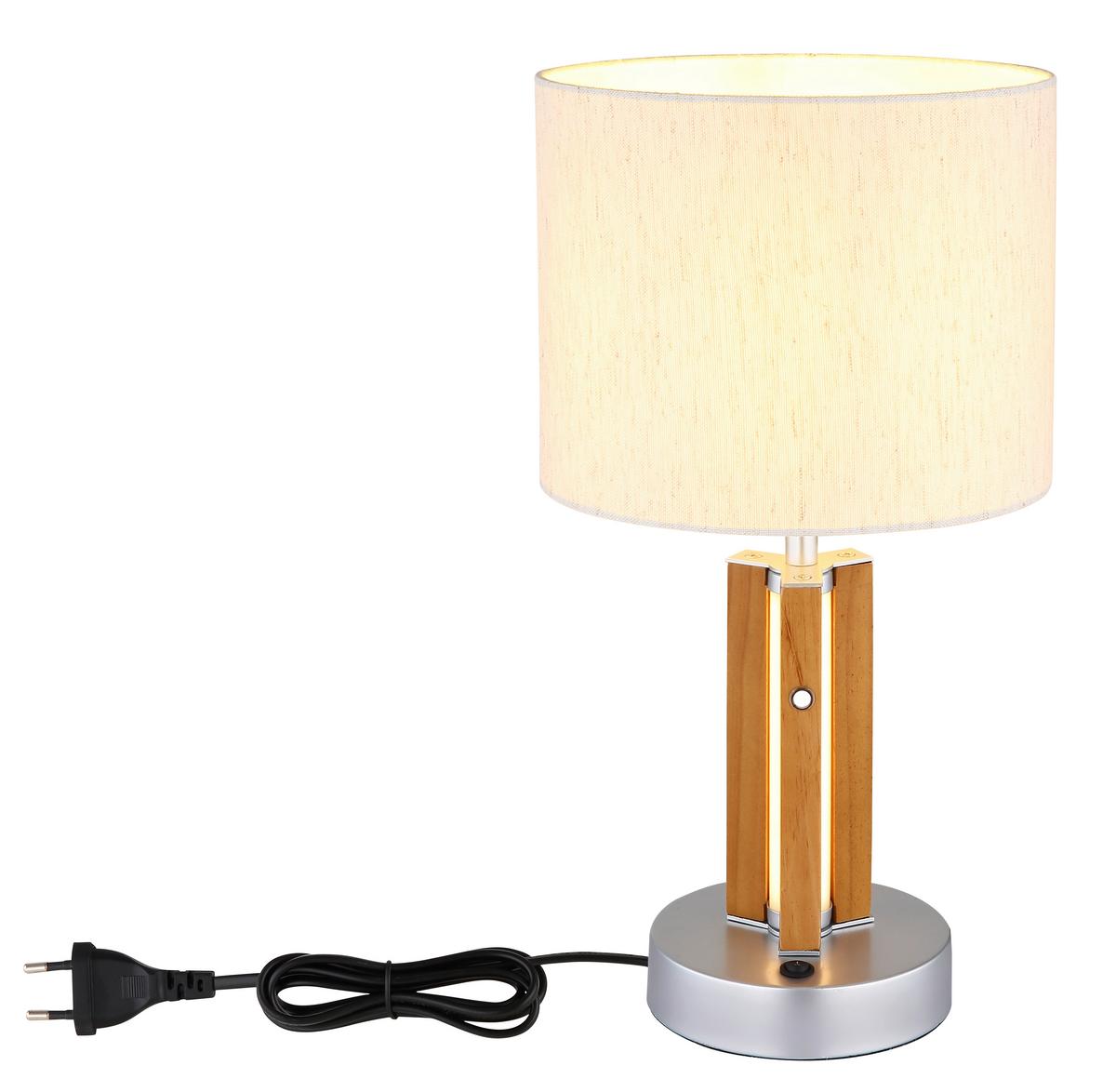 LAMPE DE TABLE LED 51730246 TAUGUS - blanc/marron foncé, Design, matière synthétique/textile (25kg) - Globo