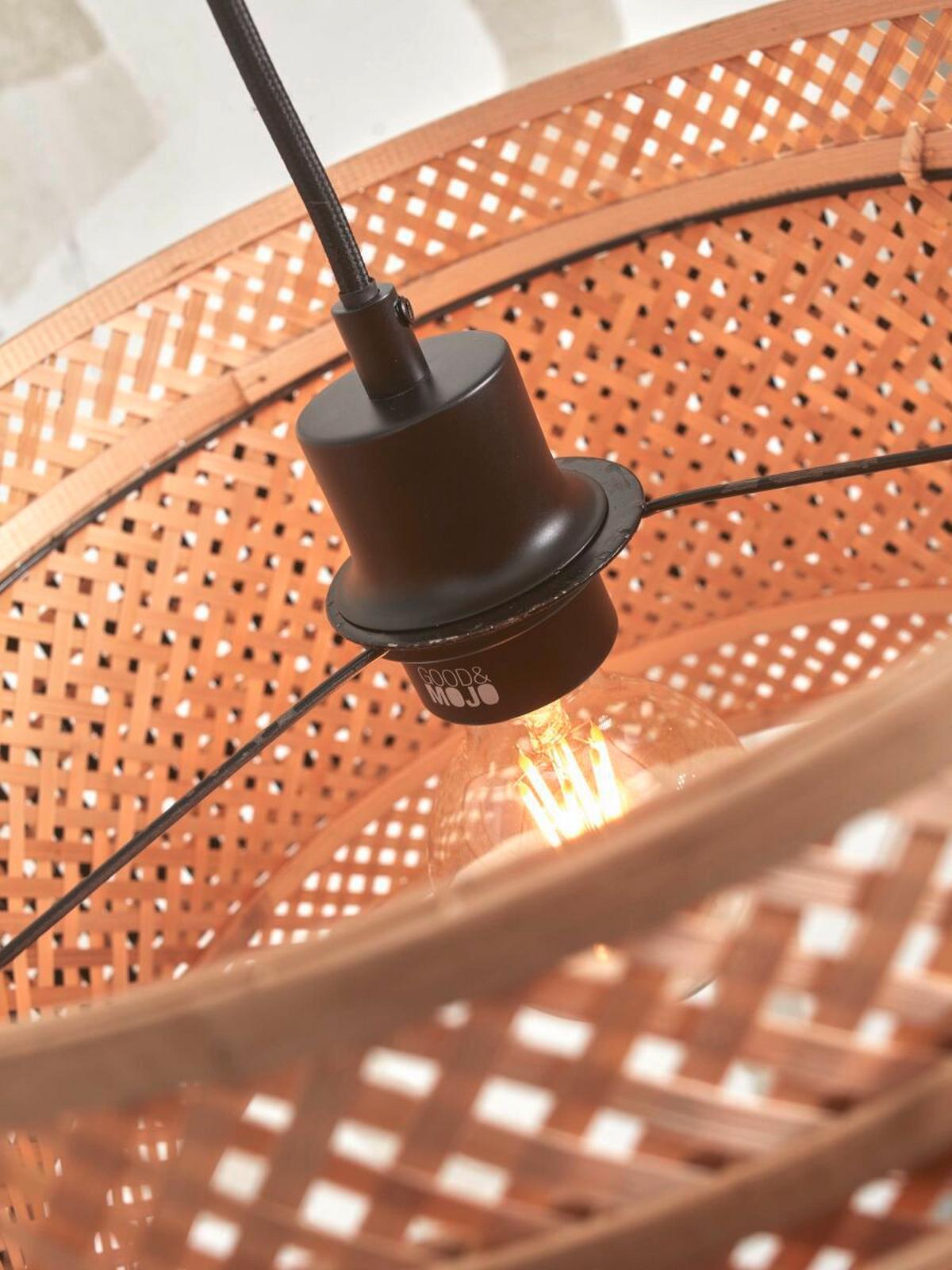 Stoječa Svetilka Bhutan, Črna, Bambus - črna/naravne barve, Trend, les (150/31/55cm) - Good & Mojo