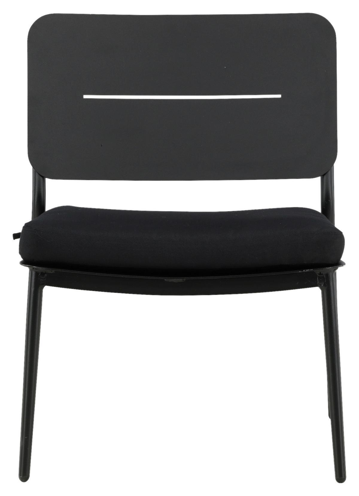 Loungesessel-2er Set Lina ca. 55x73x59 cm Schwarz - Schwarz, KONVENTIONELL, Textil/Metall (55/73/59cm) - Gardenson