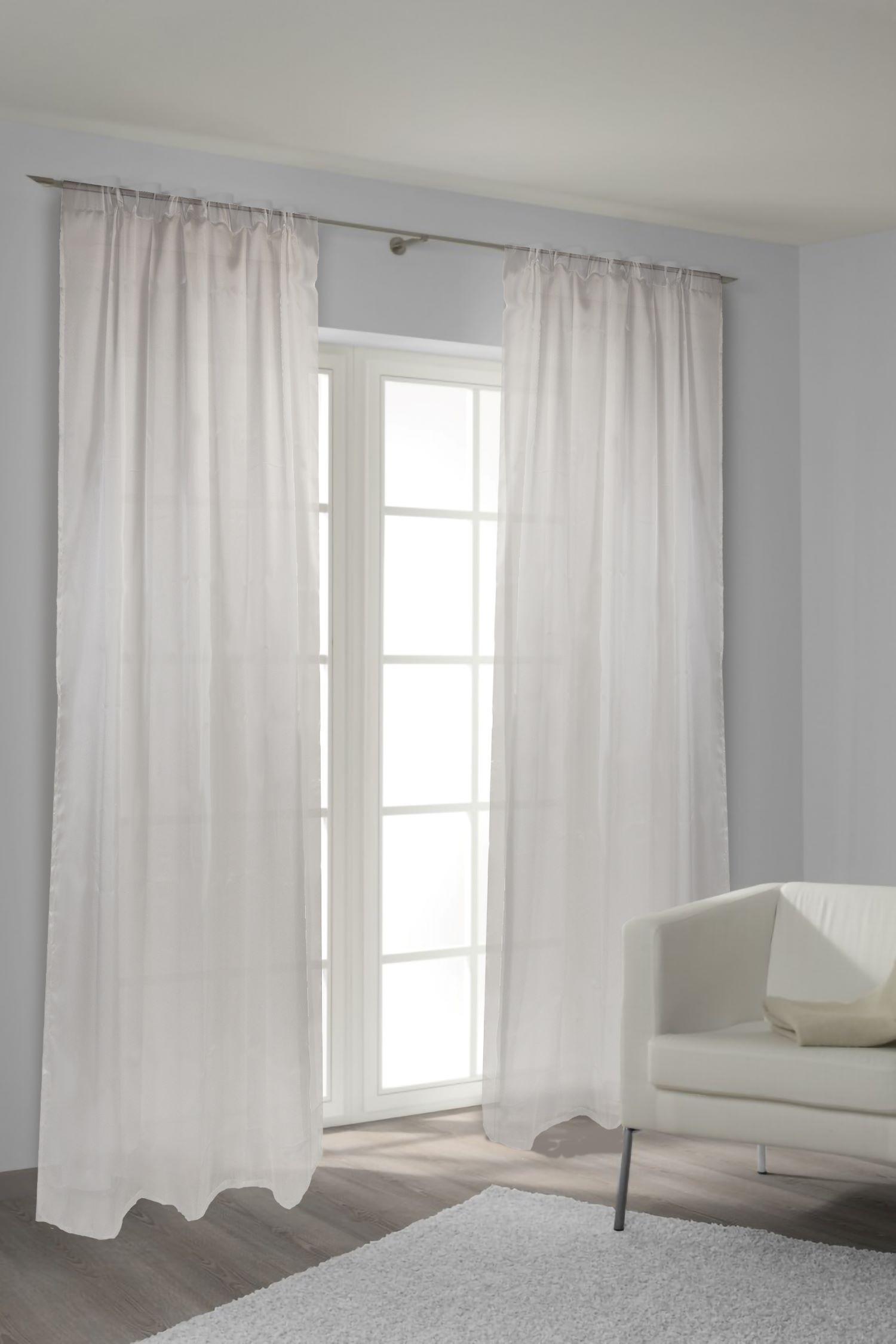 Draperie gata confecționată 91196 - alb, textil (140/240cm)
