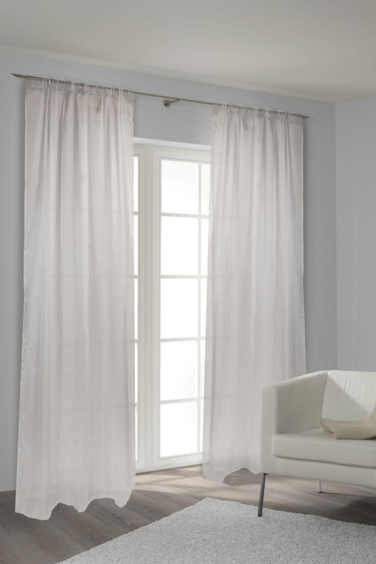Draperie gata confecționată 91196 - alb, textil (140/240cm)