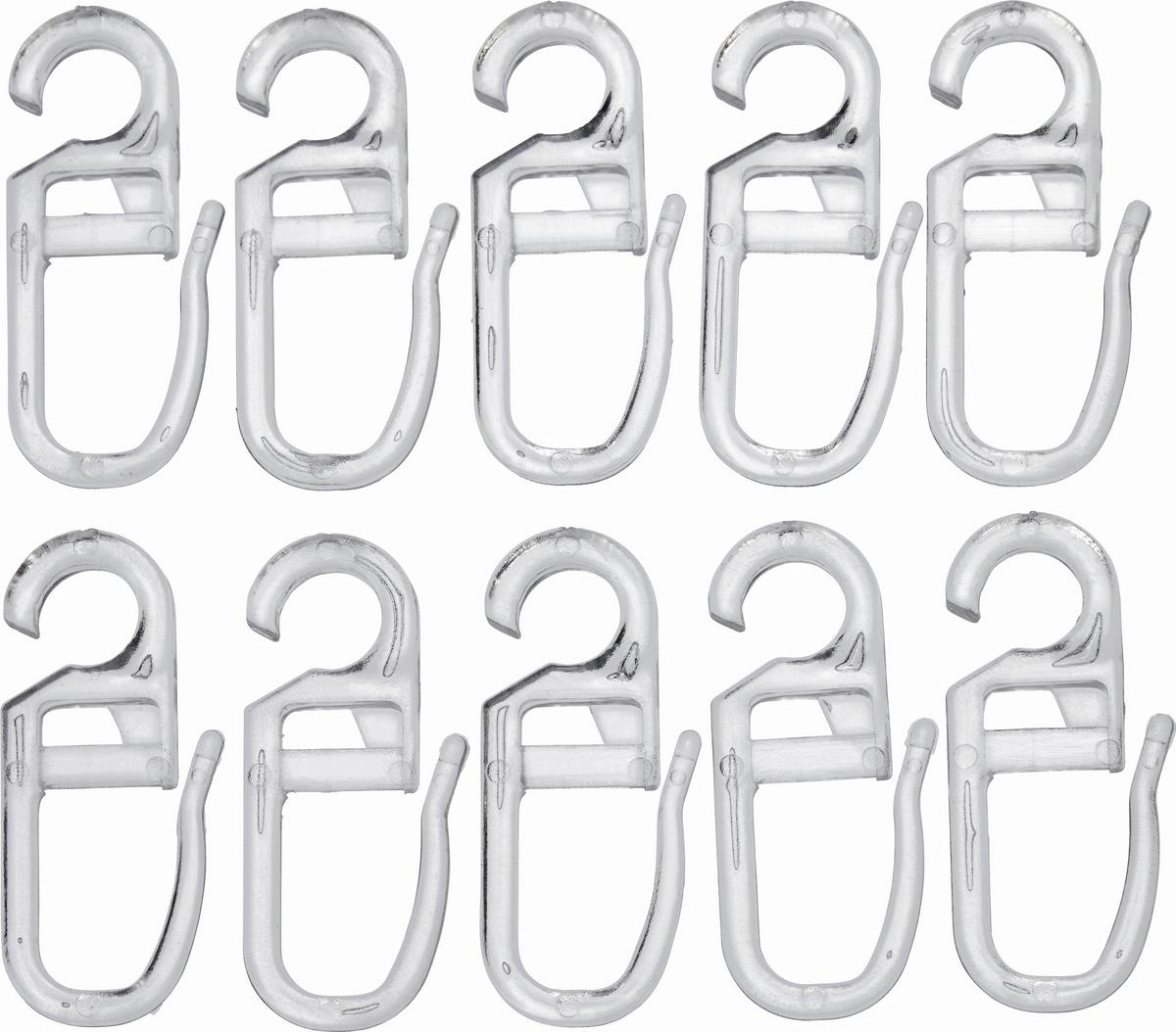 Faltenhaken Anni in Klar 10 Stk. - Klar, Kunststoff (0.5/2.6cm) - Modern Living