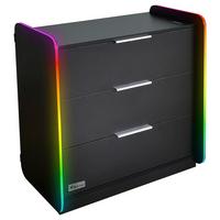 Kommode Electra ca. 85x80,5x43cm Schwarz mit LED - Grau Hochglanz/Schwarz, MODERN, Holzwerkstoff/Metall (85/80,5/43cm) - X Rocker