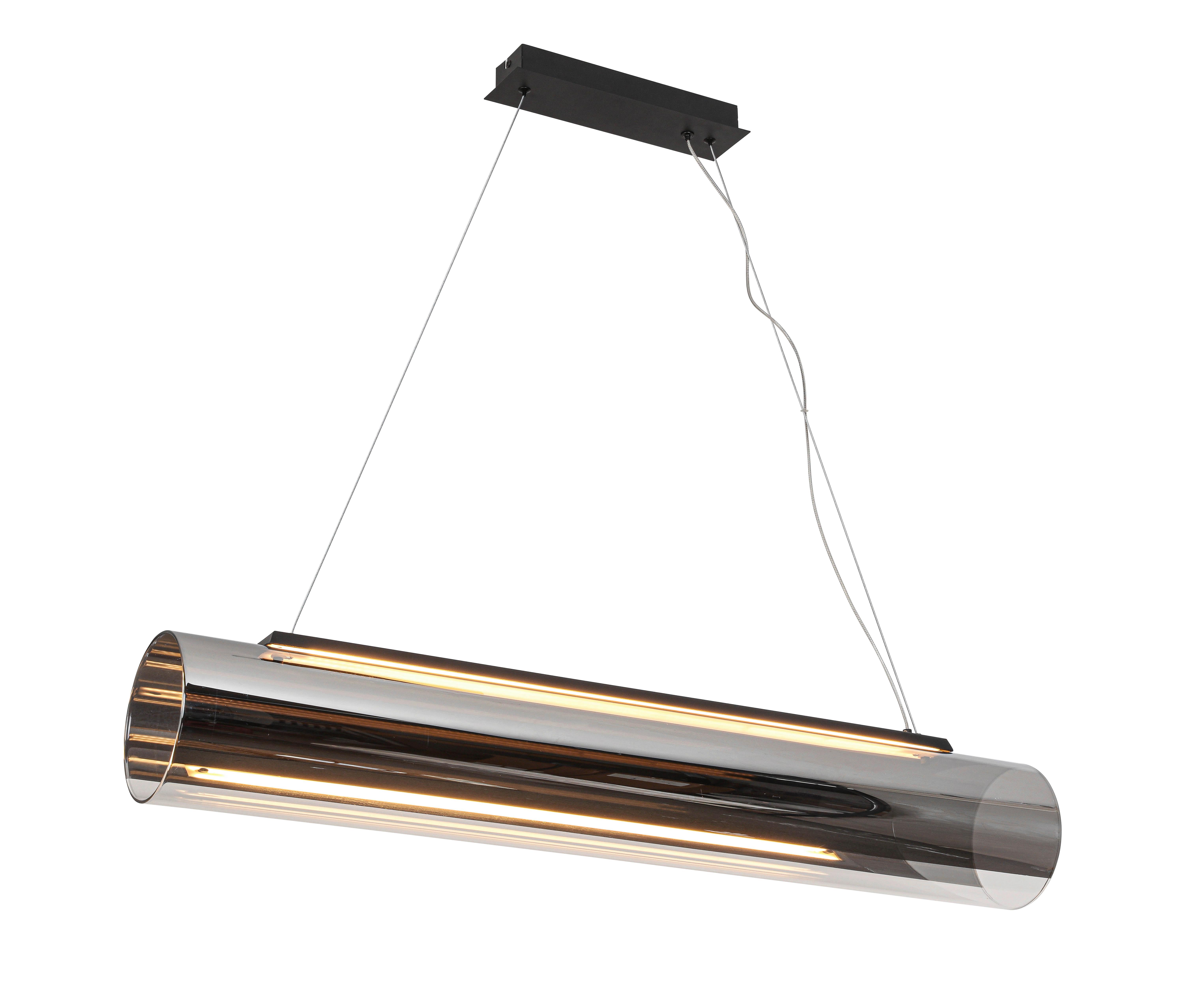 LAMPA WISZĄCA LED LUMOS - czarny/kolor chromowy, Design, tworzywo sztuczne/metal (100/16/169,5cm) - Dieter Knoll