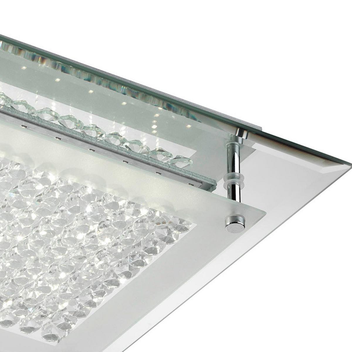 Led Mennyezeti Lámpa 1015/plp Plafoniera Antilia - krómszínű/átlátszó, Design, üveg/fém (28/28/7cm)