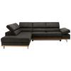 Ecksofa Carmen Dunkelgrau - Chromfarben/Dunkelgrau, KONVENTIONELL, Holz/Textil (292/93/226cm) - Premium Living