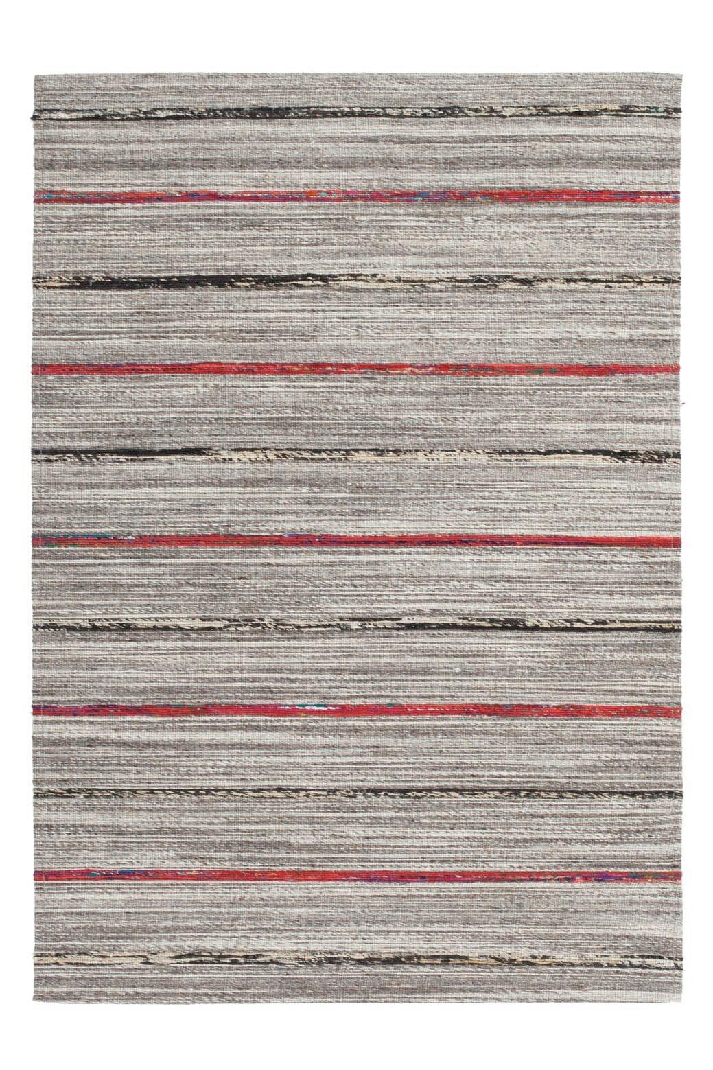 Wollteppich Duarte 110 Natur / Rot 160x230 - Rot/Naturfarben, Basics, Textil (160/230cm) - Kayoom