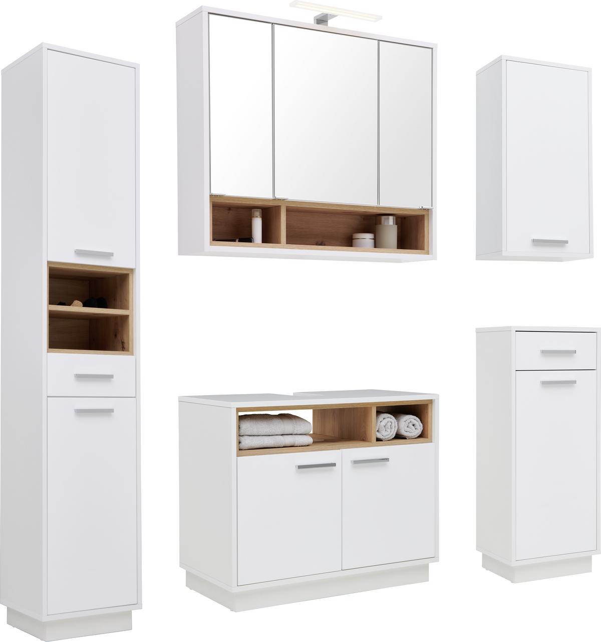 Element Ispod Umivaonika Milano - bijela/boje kroma, Moderno, drvni materijal/metal (80/64/40cm) - Mömax