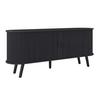 Sideboard Ennio Schwarz Echtholz/MDF - Schwarz, MODERN, Holz/Holzwerkstoff (160/80/40cm) - Bessagi Home