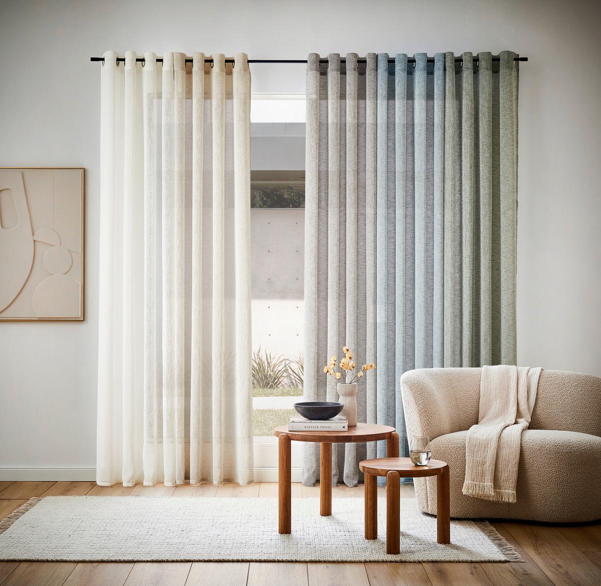 ZASŁONA NA PRZELOTKACH HENRY - szary, Basics, tkanina (140/245cm) - Esposa