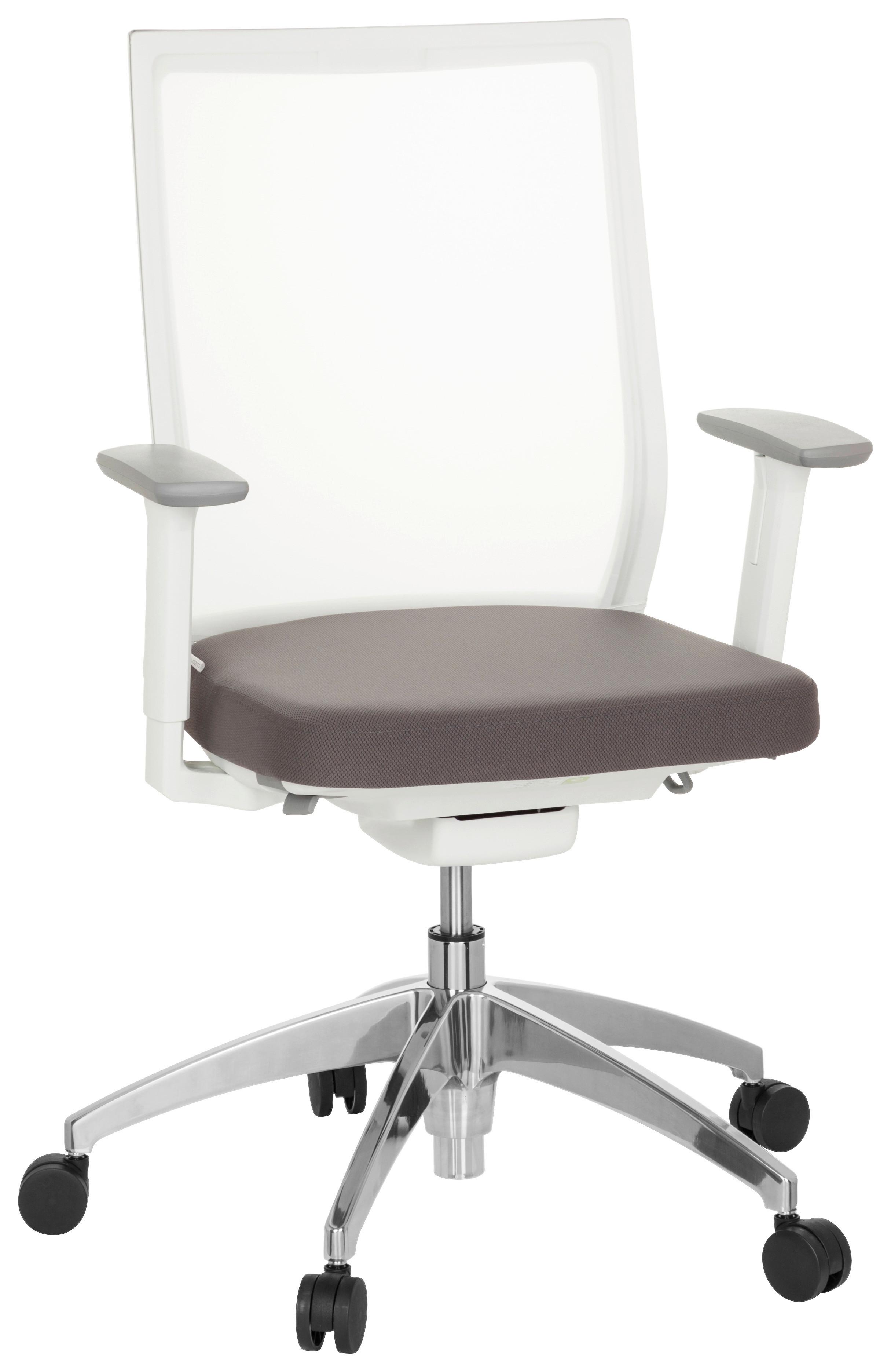 Pisarniški Stol Aspen White, Bela, Siva - siva/bela, Moderno, kovina/umetna masa (63/97/55cm) - MID.YOU