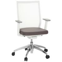 Pisarniški Stol Aspen White, Bela, Siva - siva/bela, Moderno, kovina/umetna masa (63/97/55cm) - MID.YOU