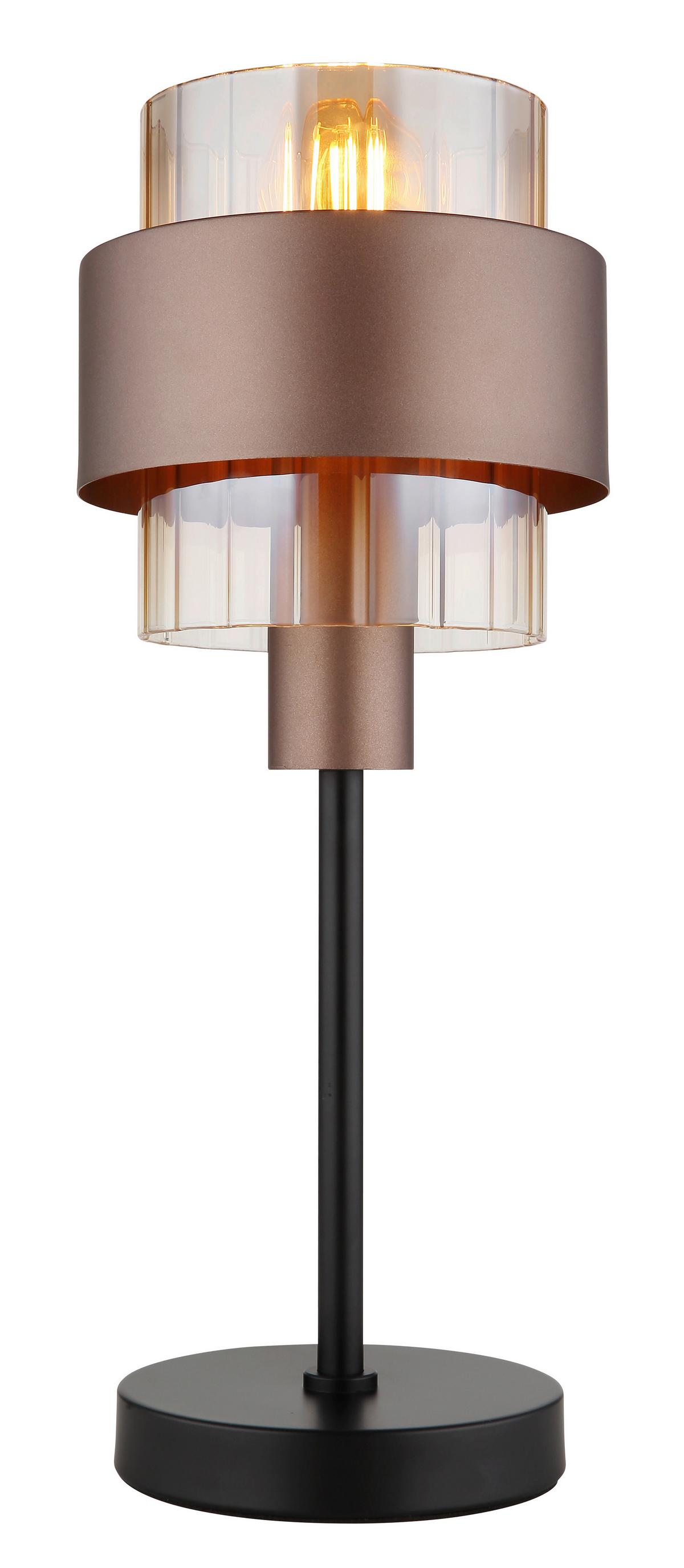 Stolna Svjetiljka Brončana Boja - narančasta/brončane boje, Design, staklo/metal (18,5/47cm) - Globo