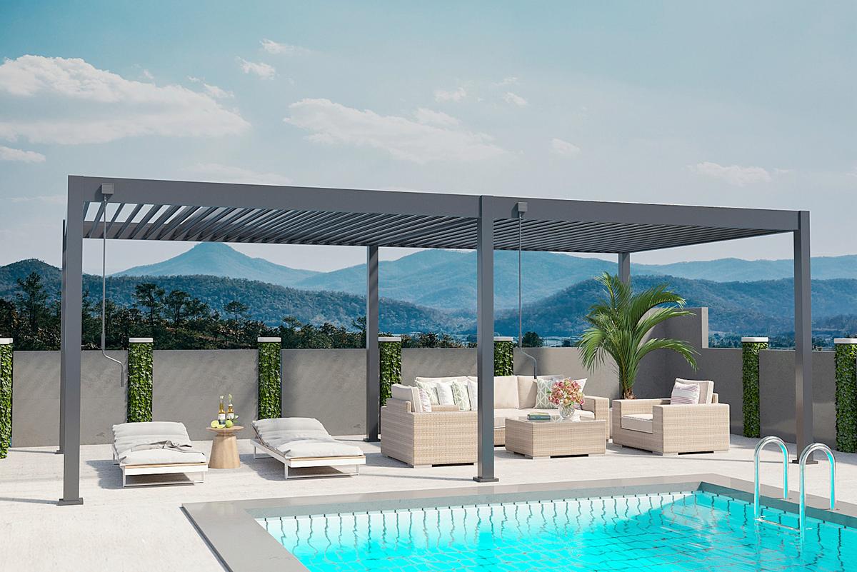 Pergola Superior, Antracit, 3,6x7,2m - barve grafita, Basics, kovina (360/255/720cm) - Gardenson