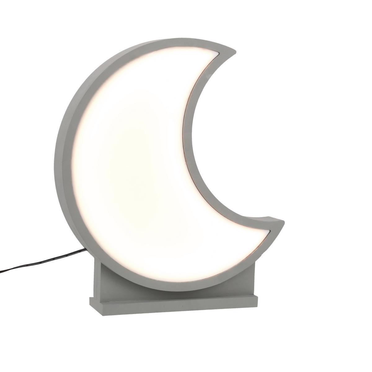 Dječja Stolna Svjetiljka 41-11640 Moon - siva, Basics, drvni materijal/plastika (26/5/29.5cm)