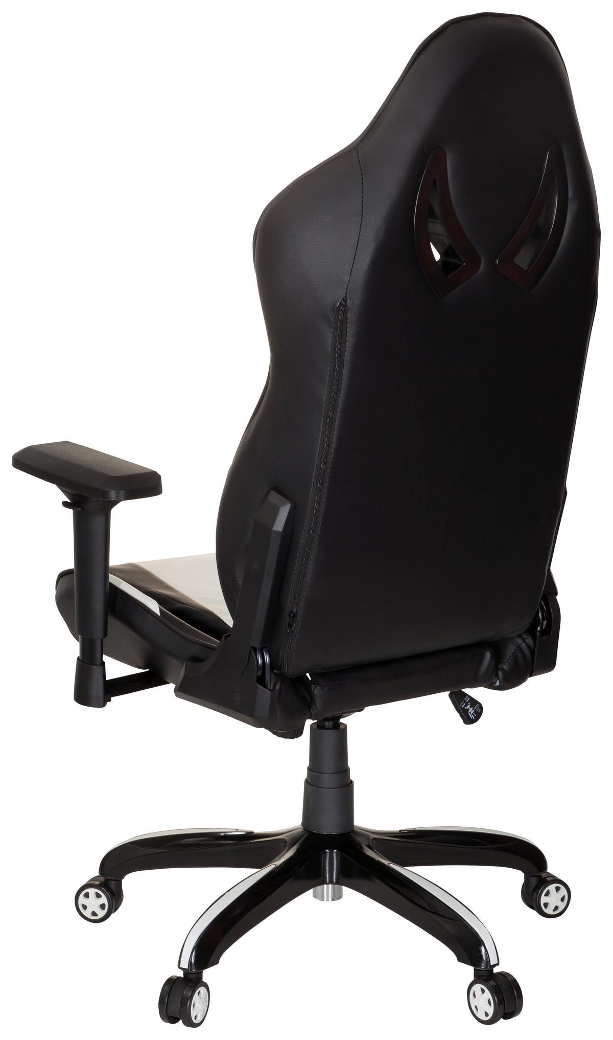 Gaming Stol Promoter I, Črna, Bela - črna/bela, Moderno, umetna masa/tekstil (74/133/67cm) - MID.YOU