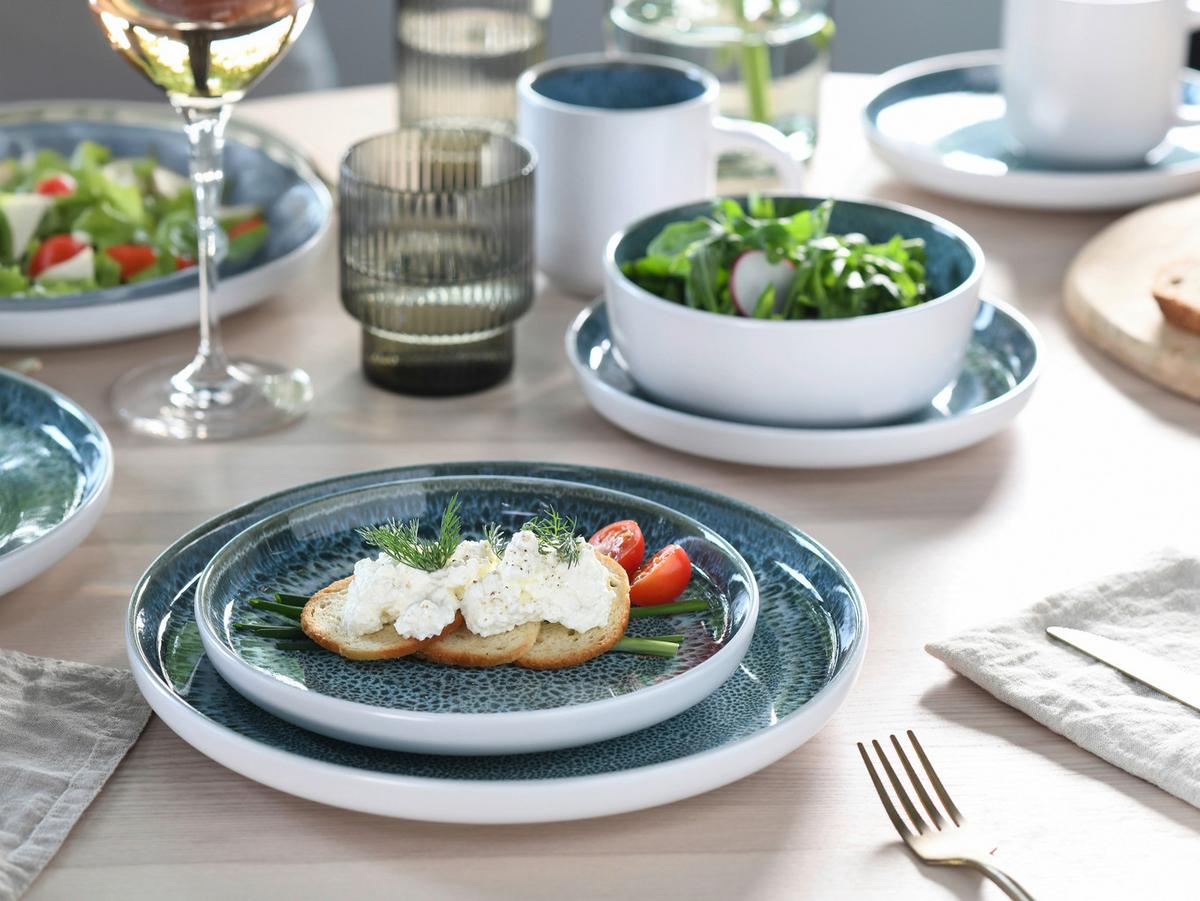 Kombinirani Servis Nordic Fjord Ice Blue, 16-Delni - svetlo modra/bela, Basics, keramika - Creatable