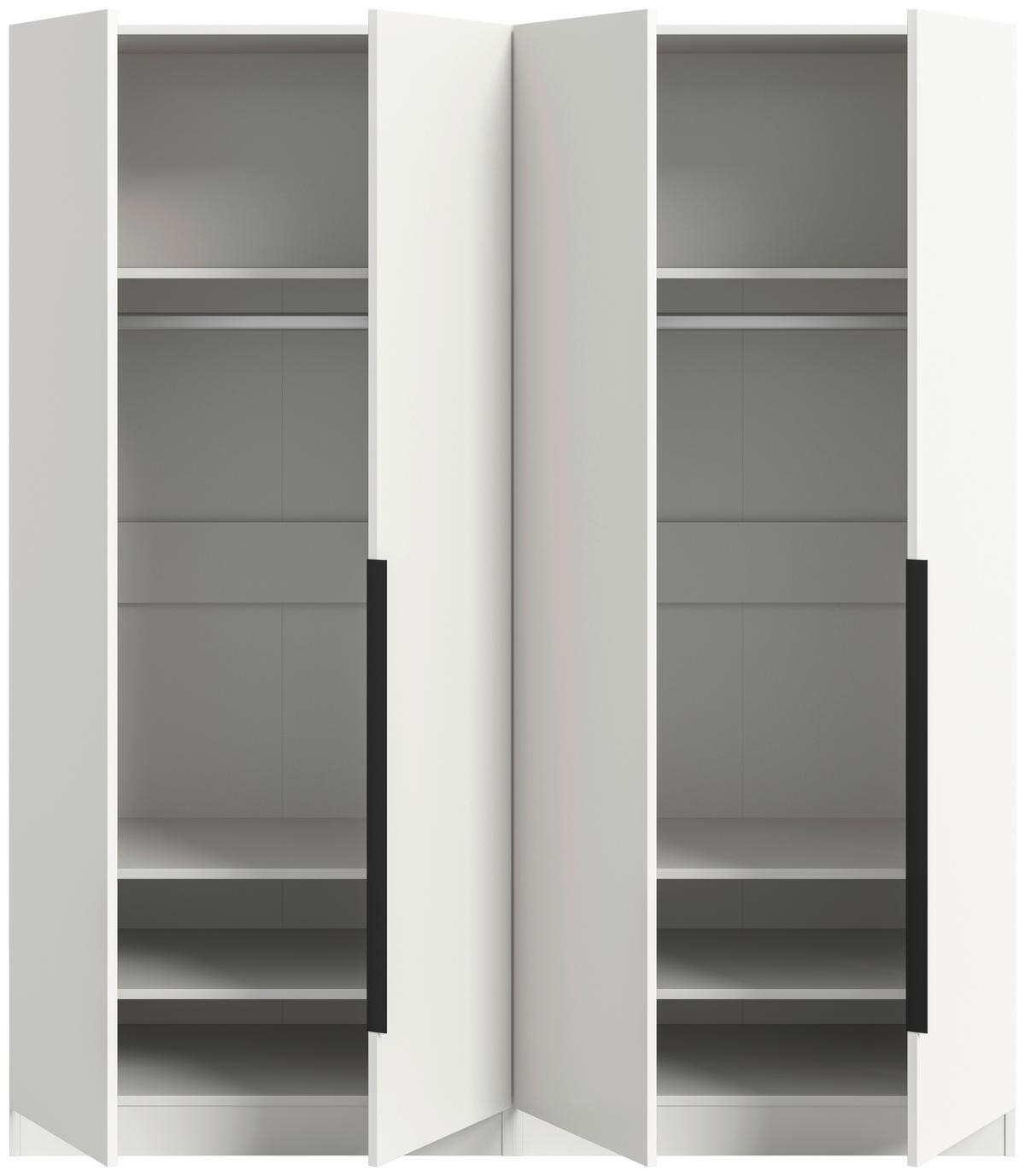 Drehtürenschrank KOPENHAGEN ca.160x181x52 cm Weiß - Schwarz/Weiß, MODERN, Holzwerkstoff (160/181/52cm) - MID.YOU