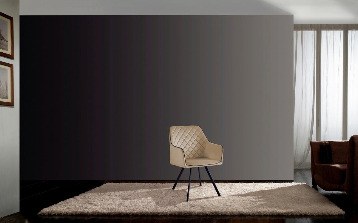 Karosszék Amber 125 - bézs/szürke, Modern, textil/fém (58/85/64,5cm) - Kayoom