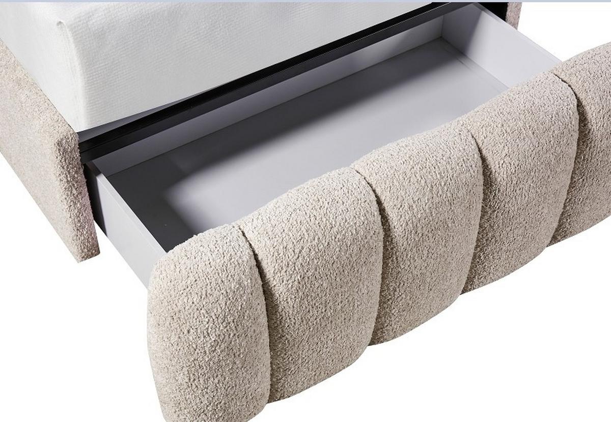 Kinderbett Belly Bouclé Beige ca. 90x200 cm - Beige, MODERN, Holz/Textil (90/200cm) - Bessagi Kids