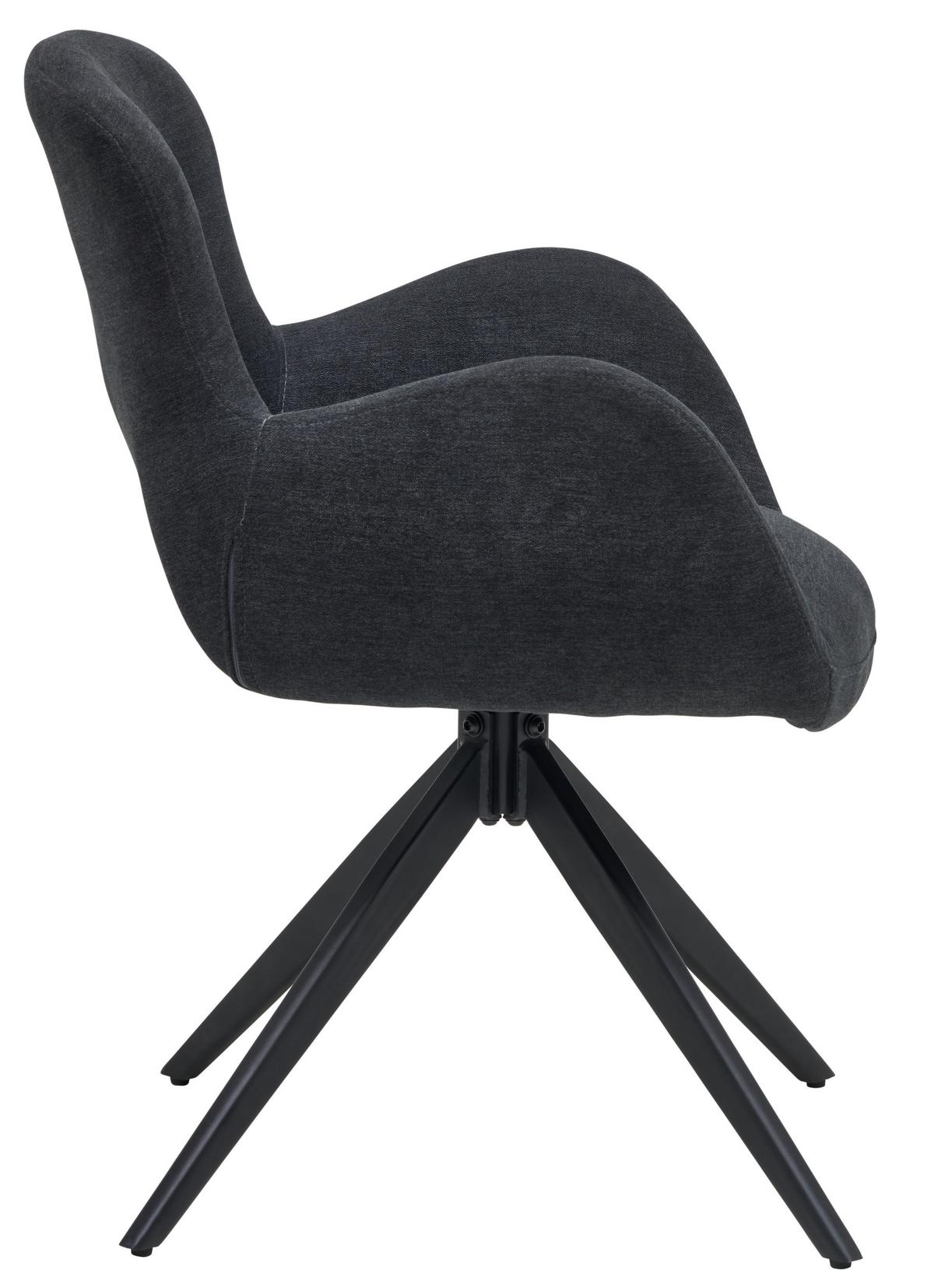 KRZESŁO Z PODŁOKIETNIKAMI ELLA - czarny, Modern, metal/drewno (62/84/62cm) - Livetastic