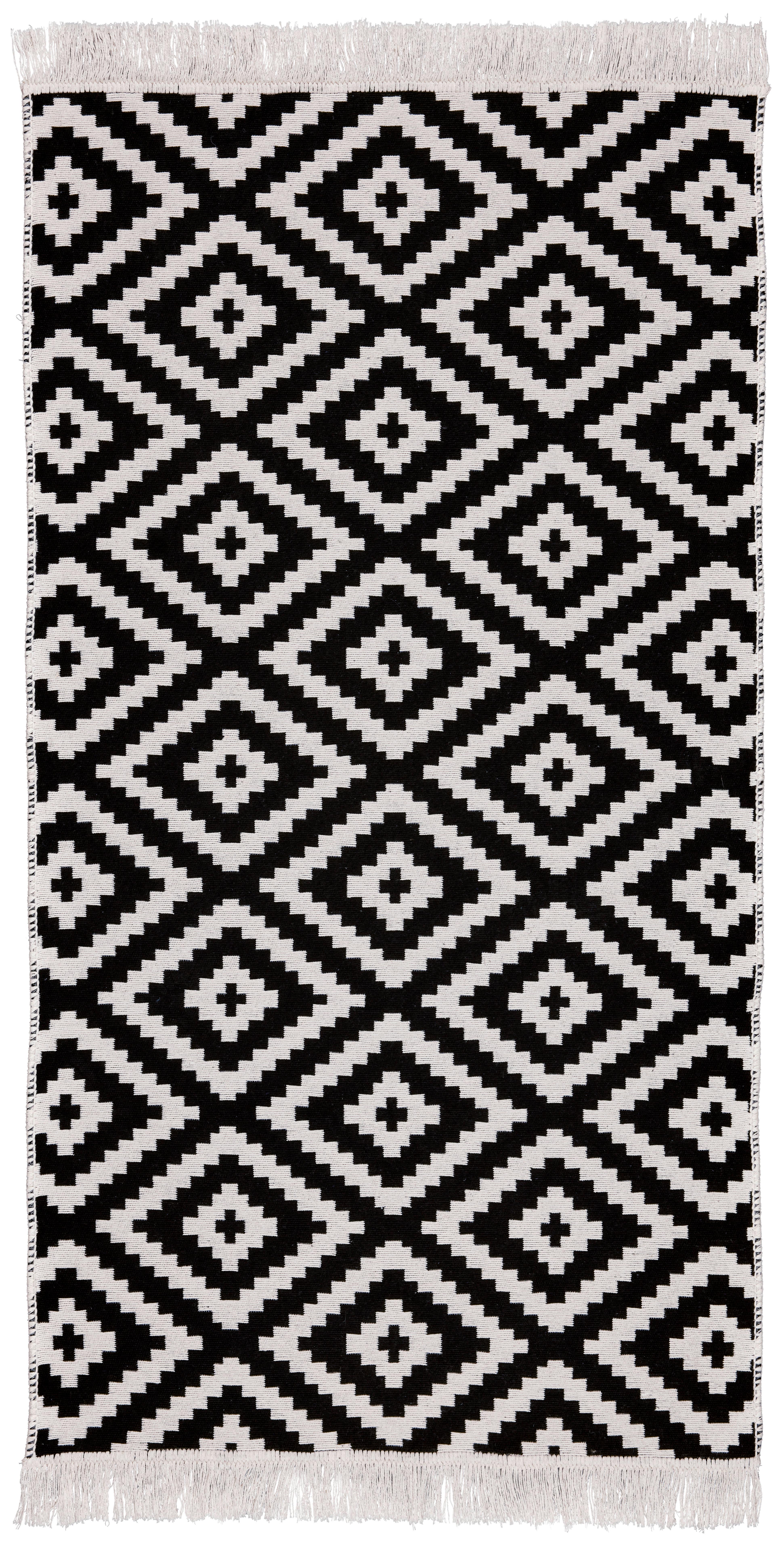 Handwebteppich Inaya in Anthrazit/Weiß ca. 80x150cm - Anthrazit/Weiß, MODERN, Textil (80/150cm) - Mömax