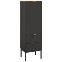 Visoka Komoda Lima, Barva Grafita, Barva Hrasta - barve aluminija/barve grafita, Trend, kovina/leseni material (40/138/42cm) - Stylife