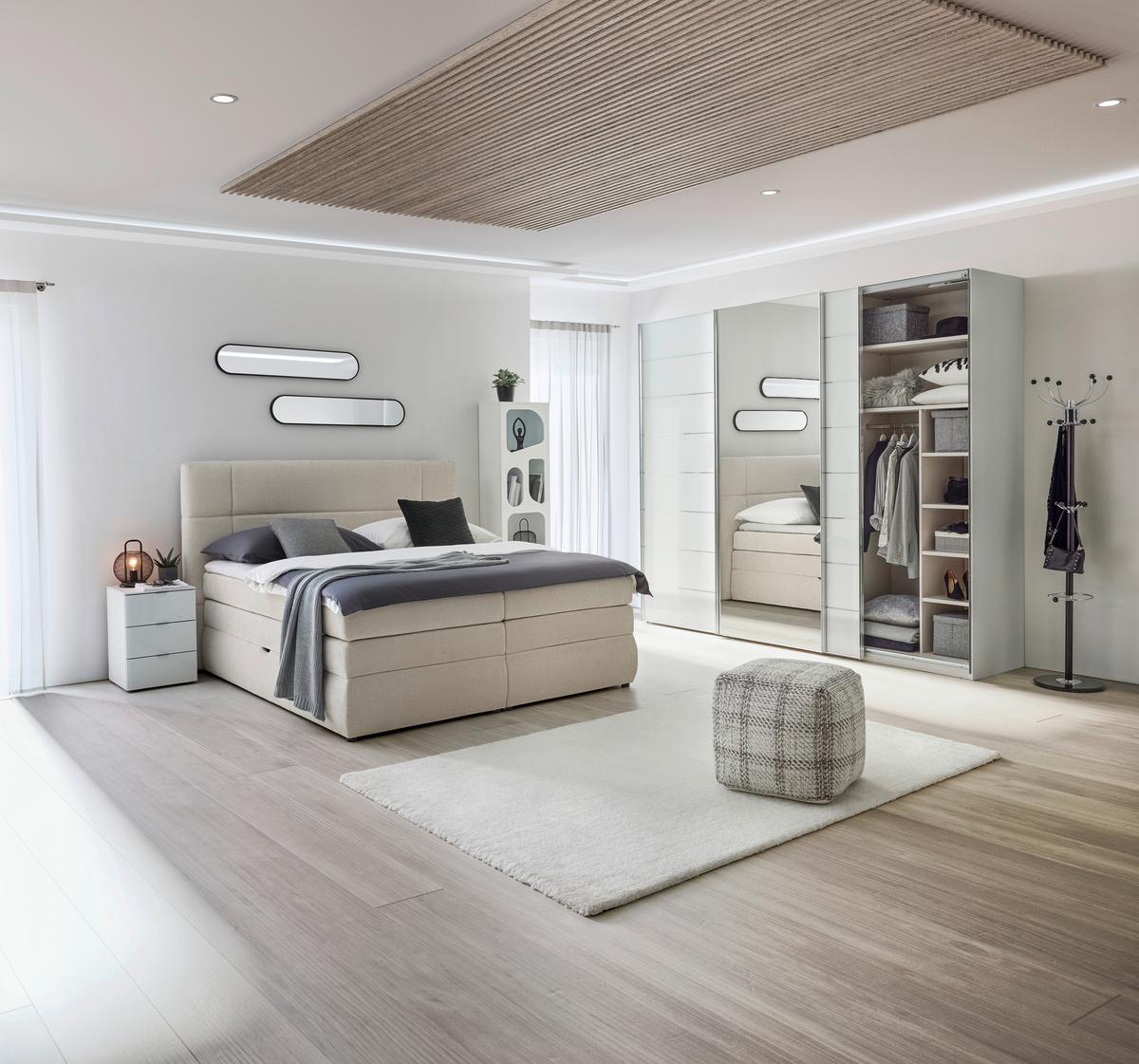 Boxspring Krevet Palace - bež, Konvencionalno, tekstil/plastika (160/200cm) - Premium Living
