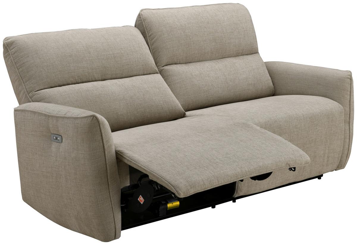 Dvosed Steffi, Bež, Električno Nastavljiv - črna/bež, Konvencionalno, kovina/tekstil (196/98/93cm) - Modern Living