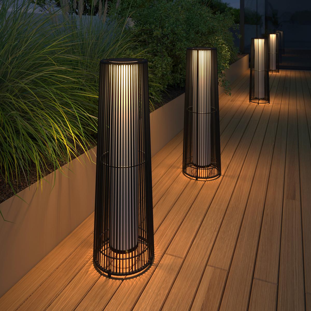 Solarna Svetilka Schopi - črna, Romantika, kovina/umetna masa (22/22/73cm) - Mömax