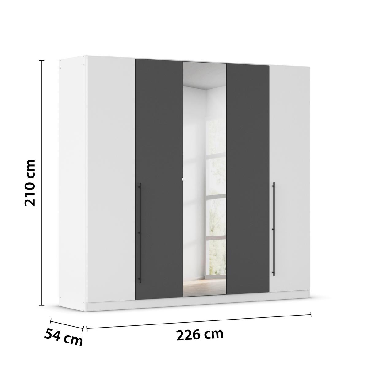 Șifonier Safari - alb/gri, Konventionell, material pe bază de lemn (226/210/54cm)